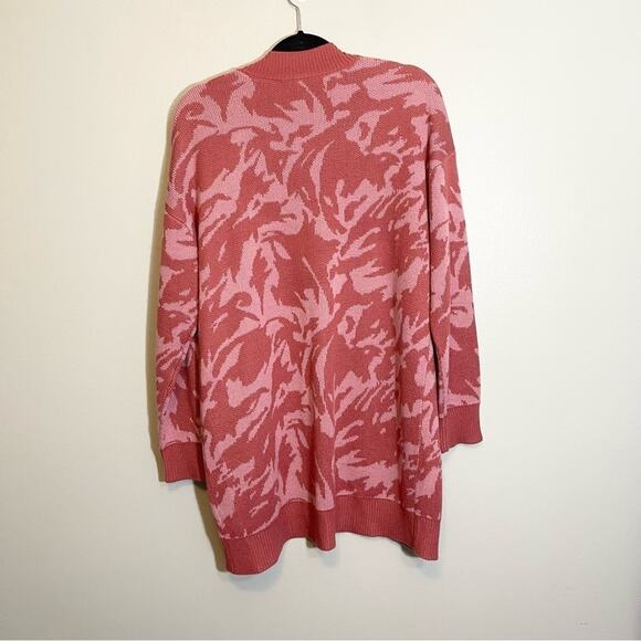 H&M Divided Camouflage Open Front Long Sleeve Ribbed Trim Cardigan Sweater Large - Picture 7 of 13